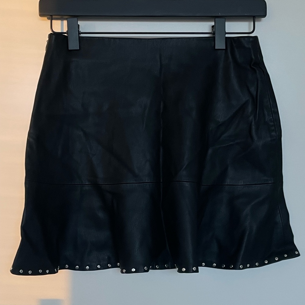 Black leather Mini Skirt